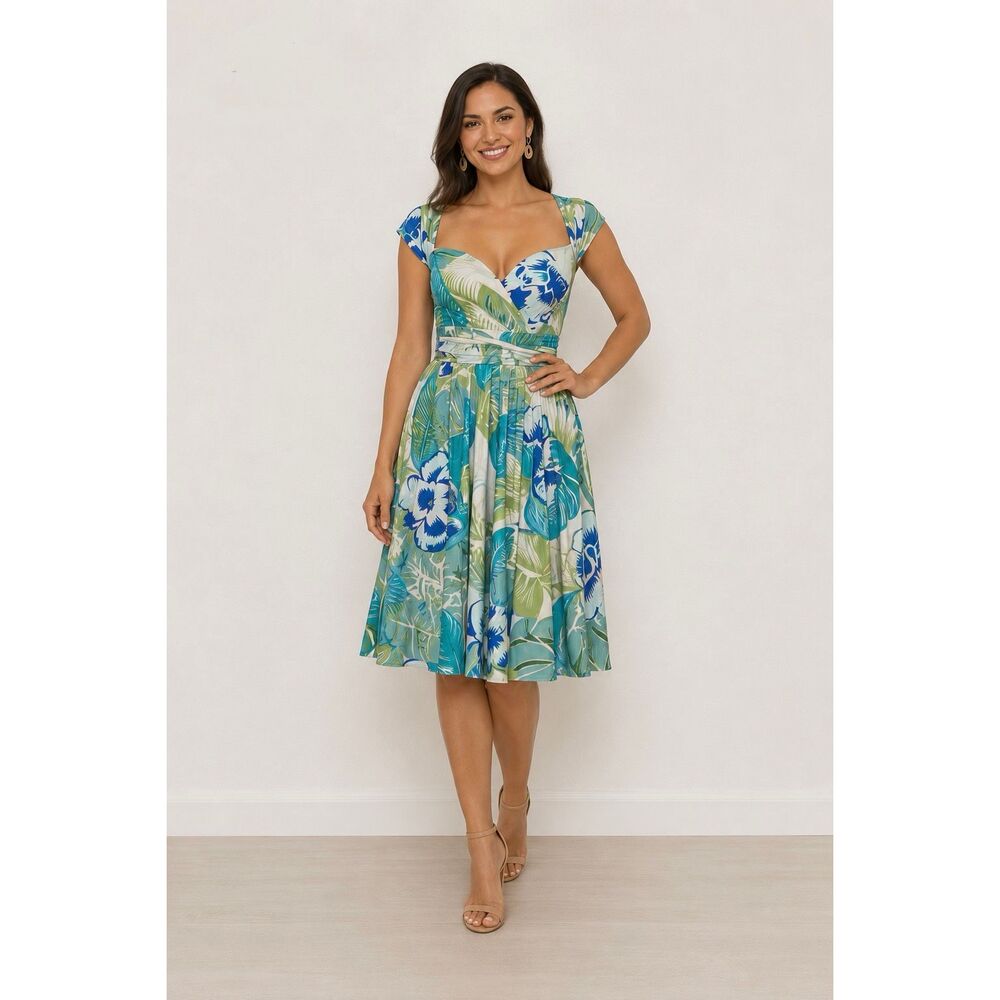 Tori Richard Honolulu Travel Light Infinity Wrap Dress Tropical Print One Size